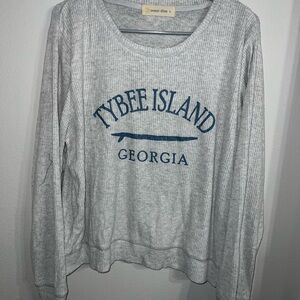 Ocean Drive Gray and Blue Women's Sweater